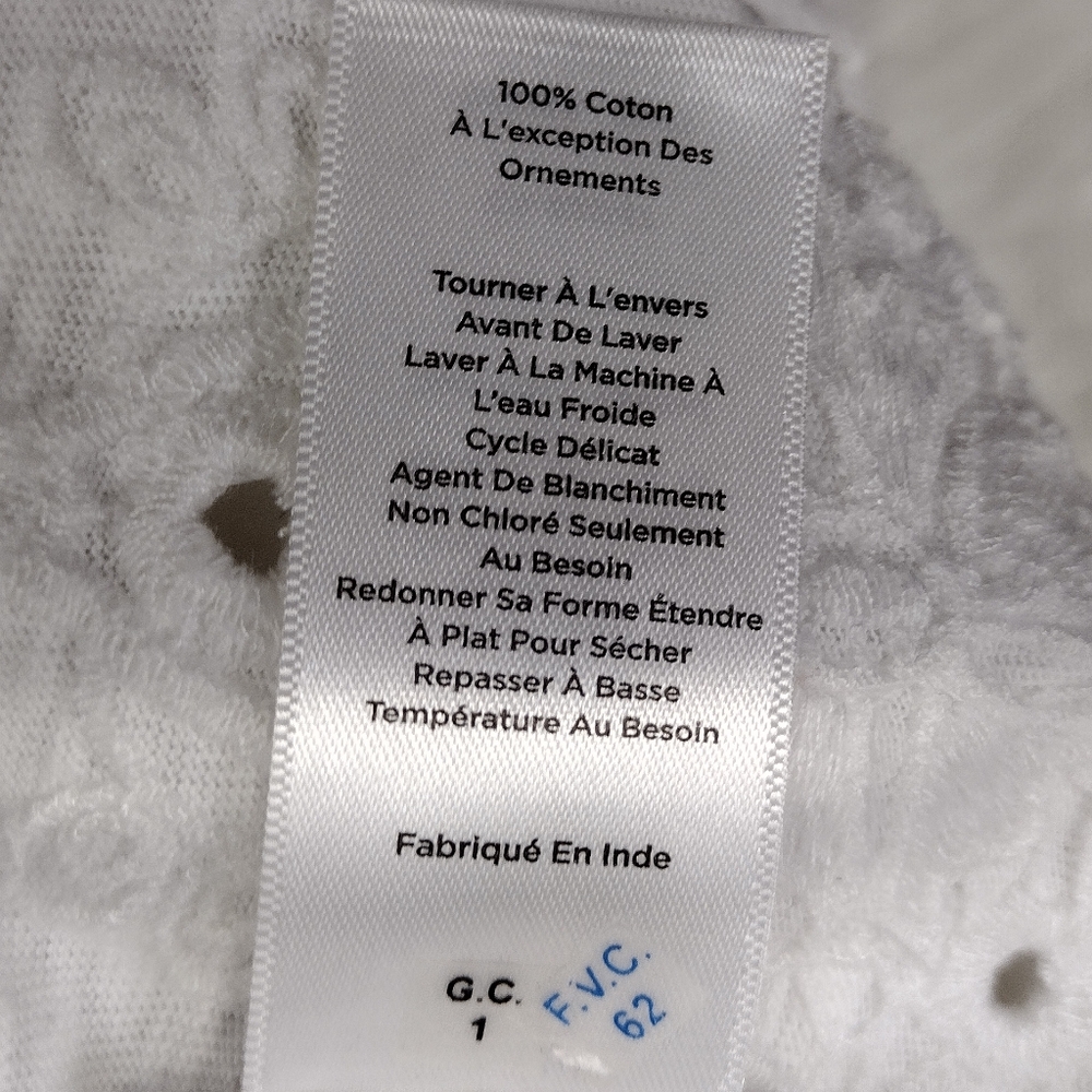 NWOT Talbots Embroidered Eyelet Cottagecore Pullover Tunic Women's M White - Picture 8 of 10